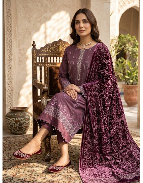 Royal Plum Palachi Dupatta Suit 