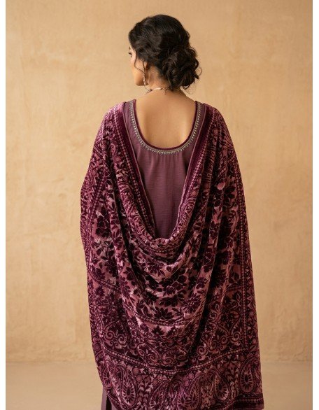 Royal Plum Palachi Dupatta Suit 